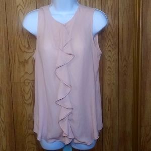 Pink Chiffon Ruffle Apt 9 Tank Top Size Small